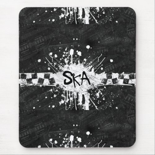 Ska music checkered old school punk rock 80s  mouse pad