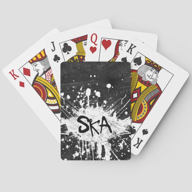 Ska music checkered old school punk rock 80's  poker cards (Back)