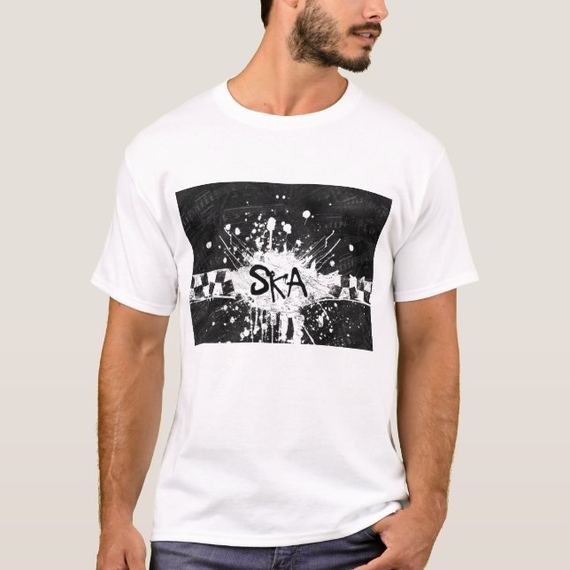 Ska music checkered old school punk rock 80's  T-Shirt (Front)