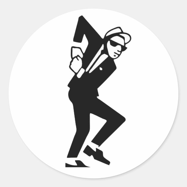 SKA Music Guy Dancing - ska Music Classic Round Sticker (Front)