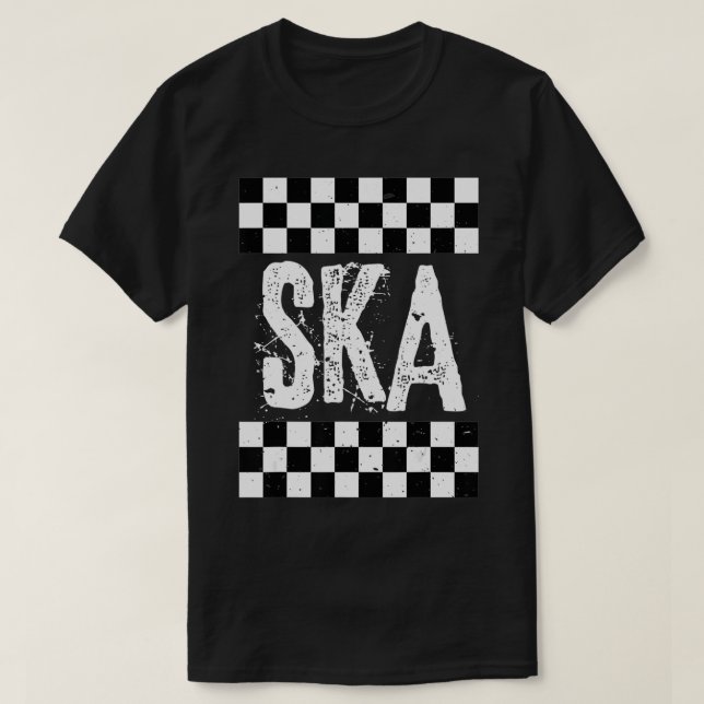 Ska Music T  For Life Reggae Checkerboard Image Gi T-Shirt (Design Front)