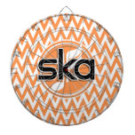 Ska; Orange And White Chevron Dart Board at Zazzle