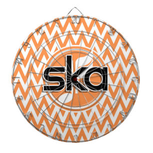 Ska; Orange and White Chevron Dart Board