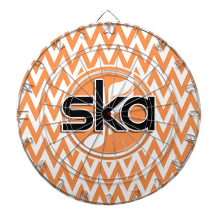 Ska; Orange And White Chevron Dart Board