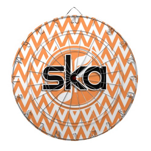 Ska Orange and White Chevron Dart Board