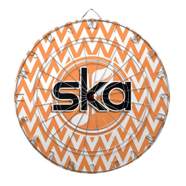 Ska; Orange and White Chevron Dart Board (Front)