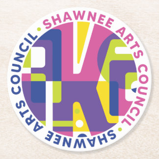 SKA Round w Arts Council Paper Coaster