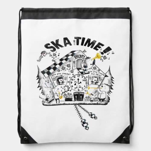 Ska Time Cuckcoo Clock Drawstring Bag