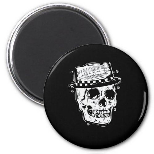 Ska Totenkopf mit Hut Jazz Musikstil Magnet