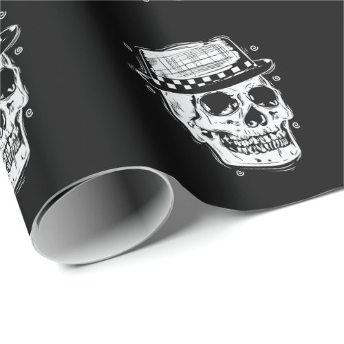 Ska Totenkopf mit Hut Jazz Musikstil Wrapping Paper