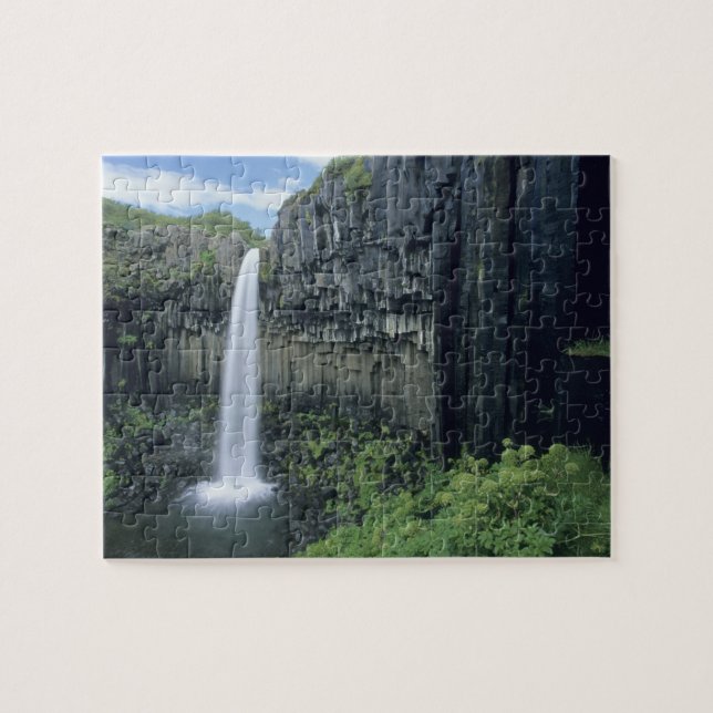 Skaftafell National Park, Svartifoss waterfall, Jigsaw Puzzle (Horizontal)