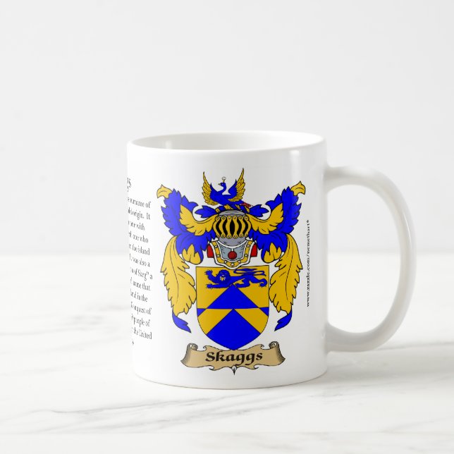 Skaggs, the Origin, the Meaning and the Crest Coffee Mug (Right)