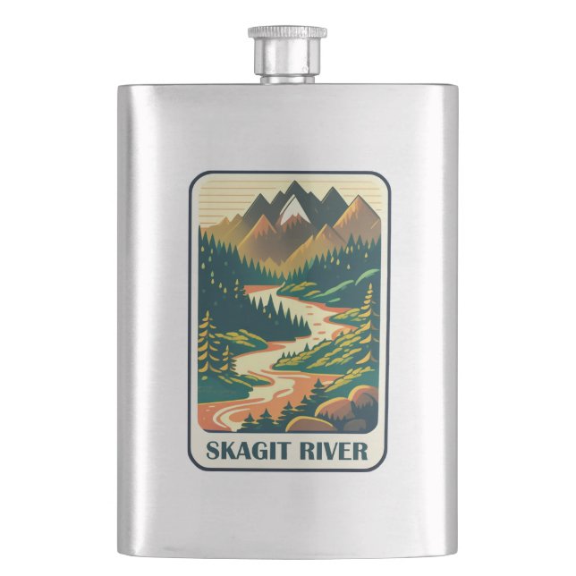 Skagit River Washington Colors Flask (Front)