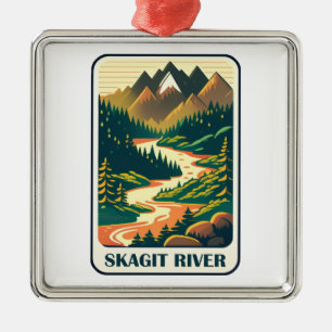 Skagit River Washington Colors Metal Ornament