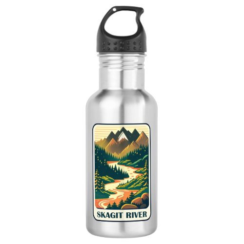 Skagit River Washington Colors Stainless Steel Water Bottle