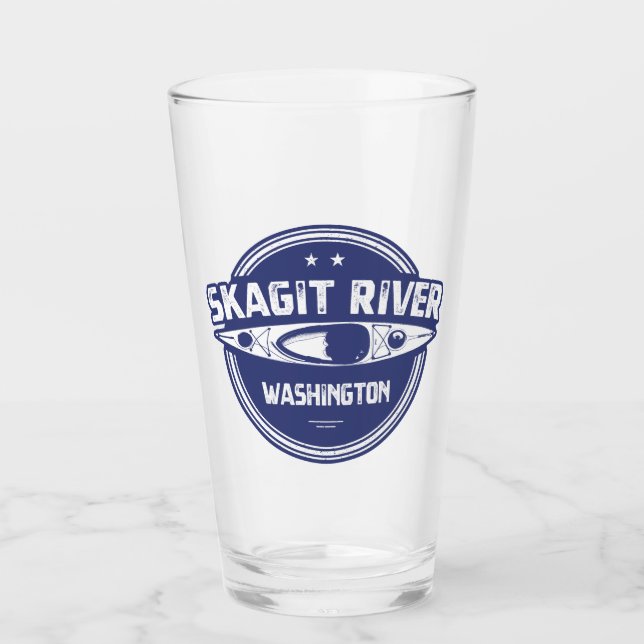 Skagit River Washington Kayaking Glass (Front)