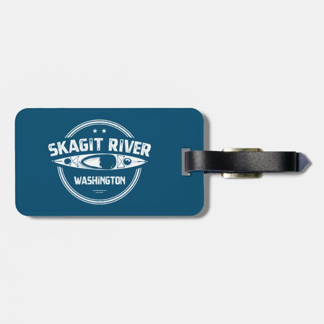 Skagit River Washington Kayaking Luggage Tag (Back Horizontal)