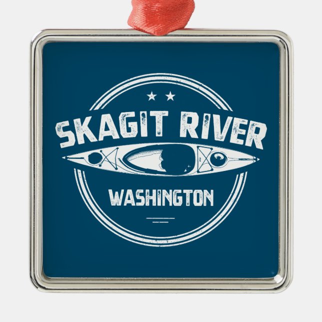 Skagit River Washington Kayaking Metal Ornament (Front)