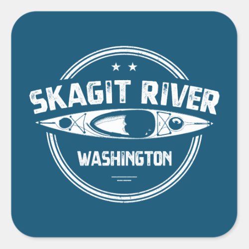 Skagit River Washington Kayaking Square Sticker