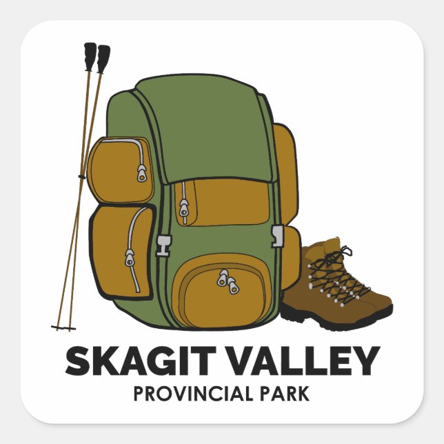 Skagit Valley Provincial Park Backpack Square Sticker (Front)