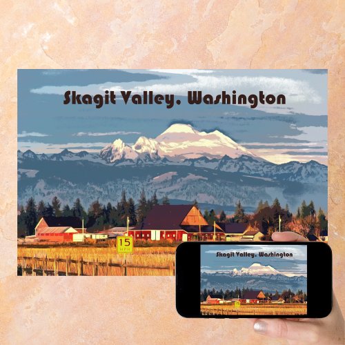 Skagit Valley WA Farm Mount Baker Travel Poster 