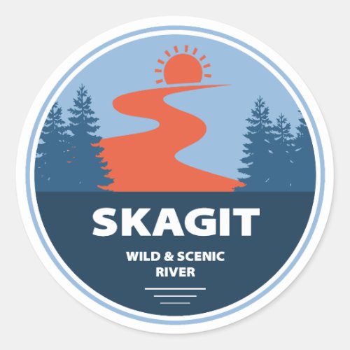 Skagit Wild And Scenic River Washington Classic Round Sticker