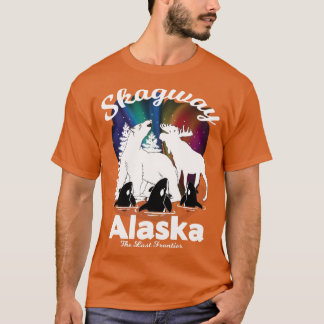 Skagway Alaska Aurora Borealis Bear Orca Moose Kee T-Shirt
