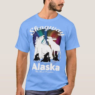 Skagway Alaska Aurora Borealis Bear Orca Moose Sou T-Shirt