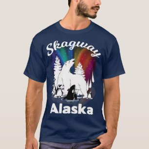 Skagway Alaska Aurora Borealis Bear Orca T-Shirt