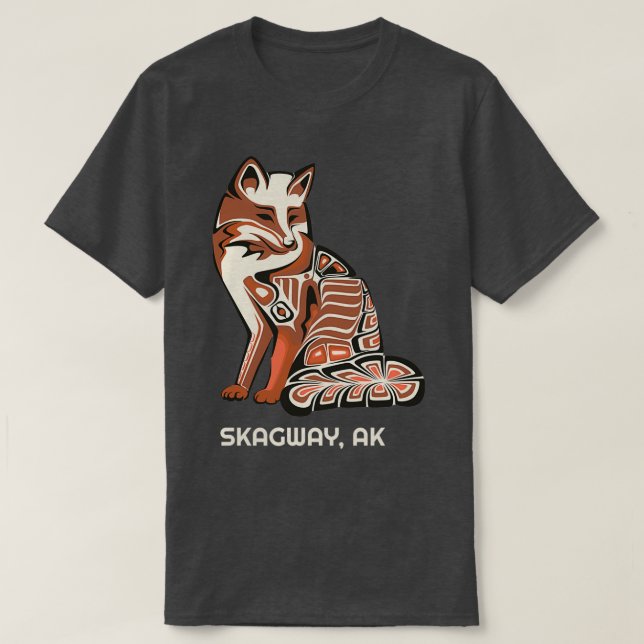 Skagway Alaska Native American Tribal Fox Haida St T-Shirt (Design Front)
