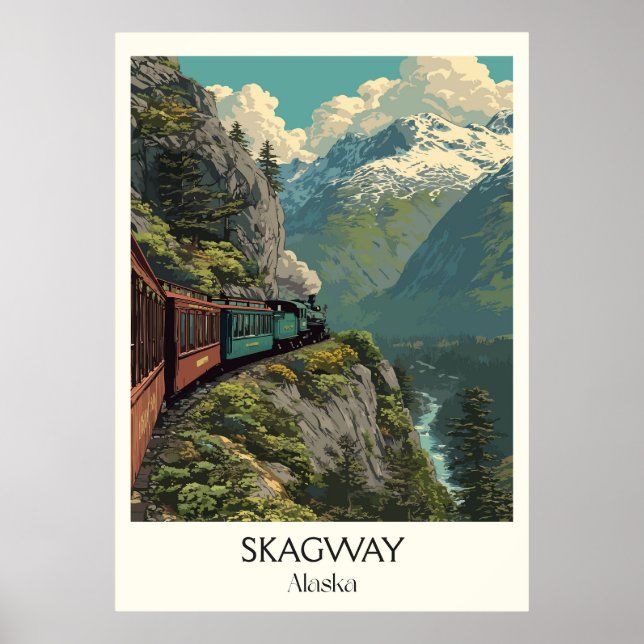 Skagway Alaska White Pass Railway Poster (Front)