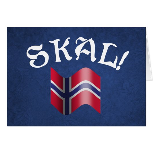 Skal Norwegian Flag Norway Drinking Toast (Front Horizontal)