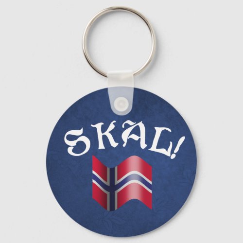Skal Norwegian Flag Norway Drinking Toast Keychain