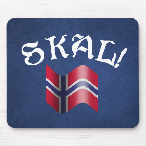 Skal Norwegian Flag Norway Drinking Toast Mouse Pad