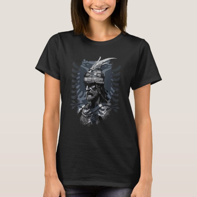 Skanderbeg Albania and Kosovo flag for a proud Alb T-Shirt (Front)