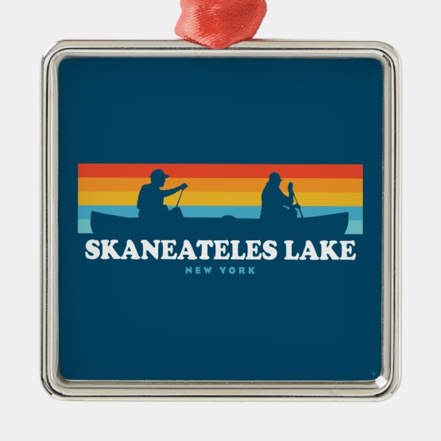 Skaneateles Lake New York Canoe Metal Ornament (Front)