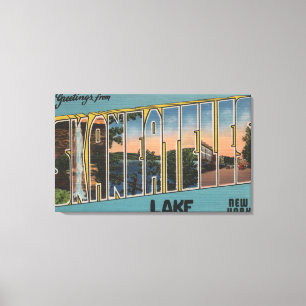 Skaneateles Lake, New York - Large Letter Scenes Canvas Print
