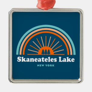 Skaneateles Lake New York Rainbow Metal Ornament