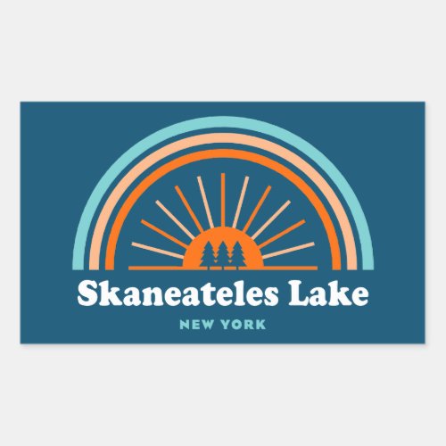 Skaneateles Lake New York Rainbow Rectangular Sticker
