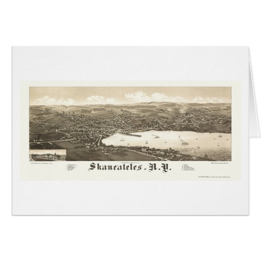 Skaneateles, NY Panoramic Map - 1884 Cards (Front Horizontal)