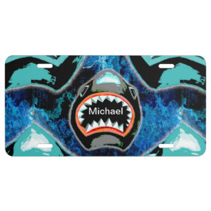 Skark Mania Funny Cartoon Illustration License Plate