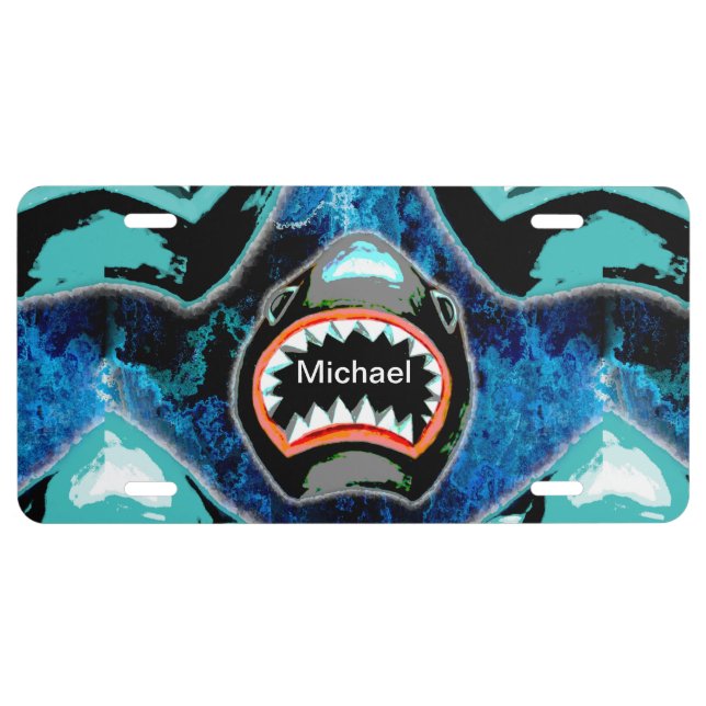 Skark Mania Funny Cartoon Illustration License Plate (Front)