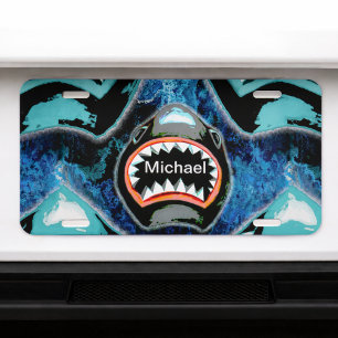 Skark Mania Funny Cartoon Illustration License Plate