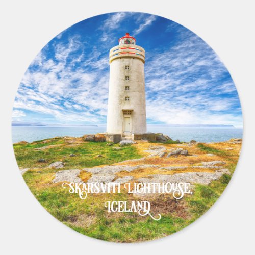 Skarsviti Lighthouse Iceland Classic Round Sticker