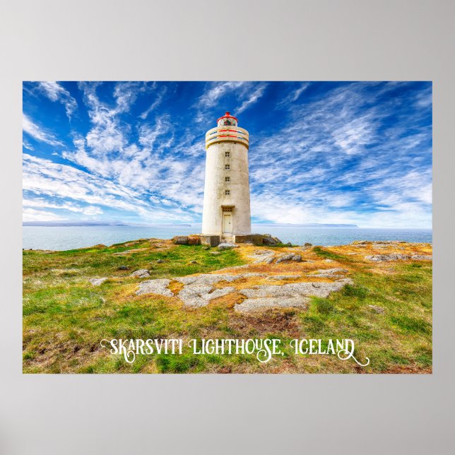 Skarsviti Lighthouse, Iceland Poster (Front)
