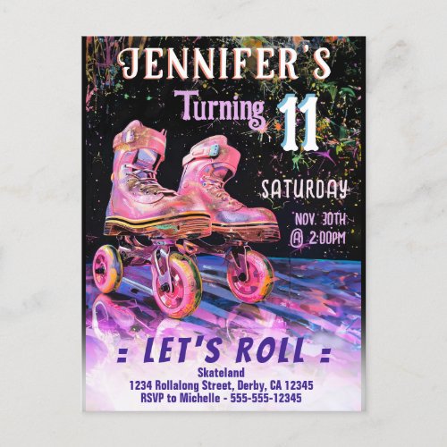 Skate Birthday Party Invitation