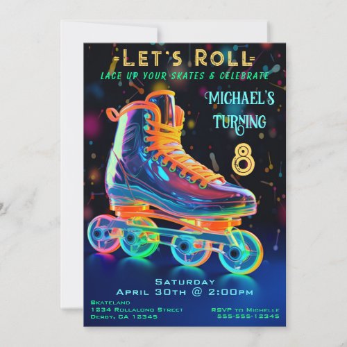 Skate Birthday Party Invitation