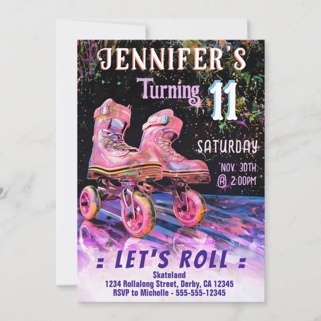 Skate Birthday Party Invitation (Front)