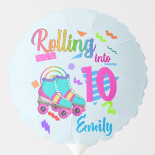 Skate Birthday Rolling Into Matching Birthday Girl Balloon