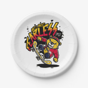 Skate Board Free Style Paper Plates